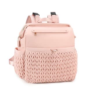 Quilted Double-Shoulder Diaper Bag, Large Capacity, Stylish Handbag/Shoulder Bag for Moms, Insulated, Waterproof, for Outdoor Travel