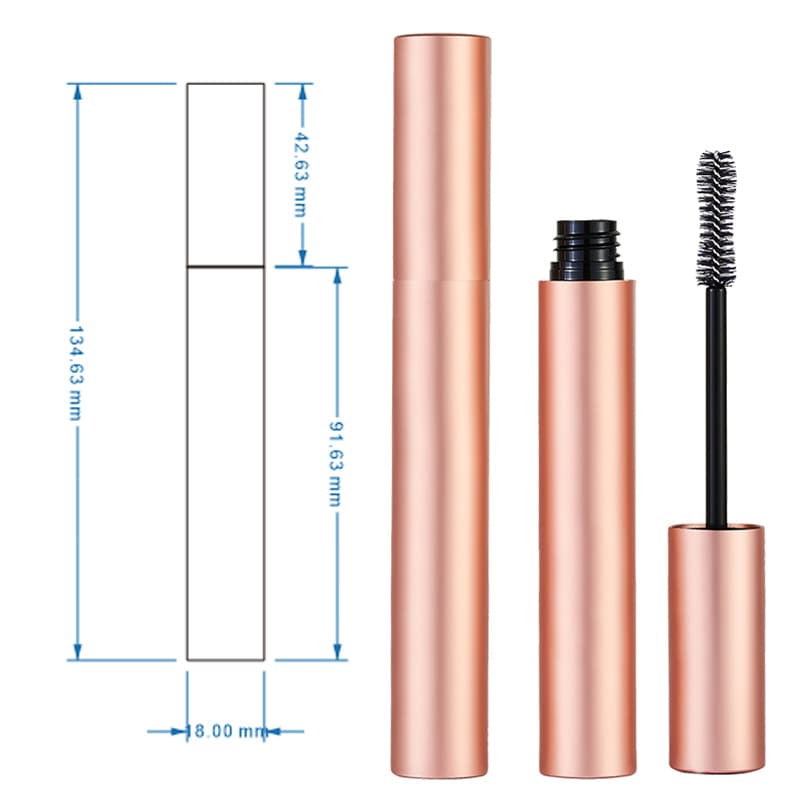 Custom round 18mm aluminum mascara tube packaging, full aluminum straight tube, high-end eyeliner empty tube