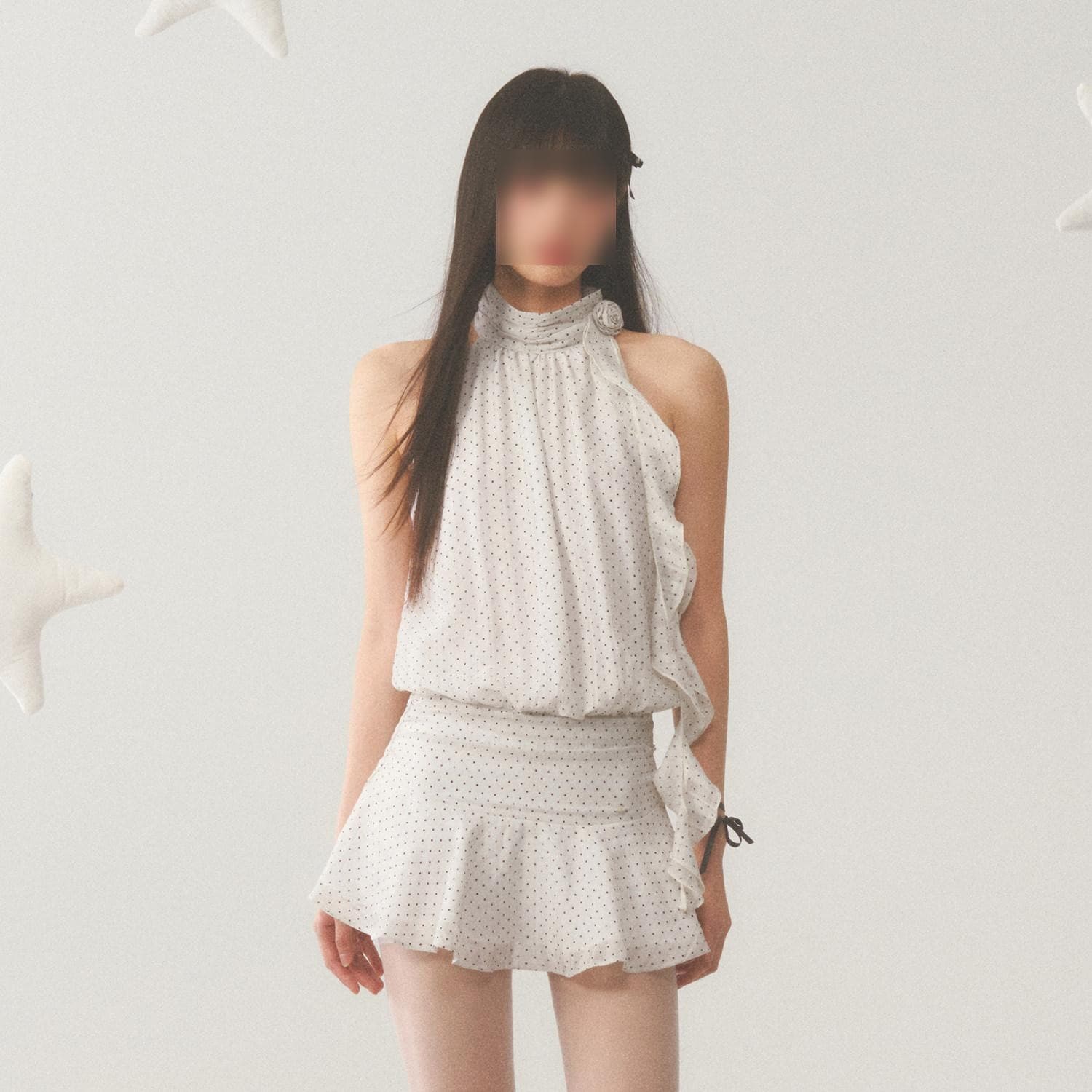 Halter Neck Dress for Women, Summer Sleeveless Short Dress, French Hot Girl Design Sense Polka Dot Dress, New Slimming Style