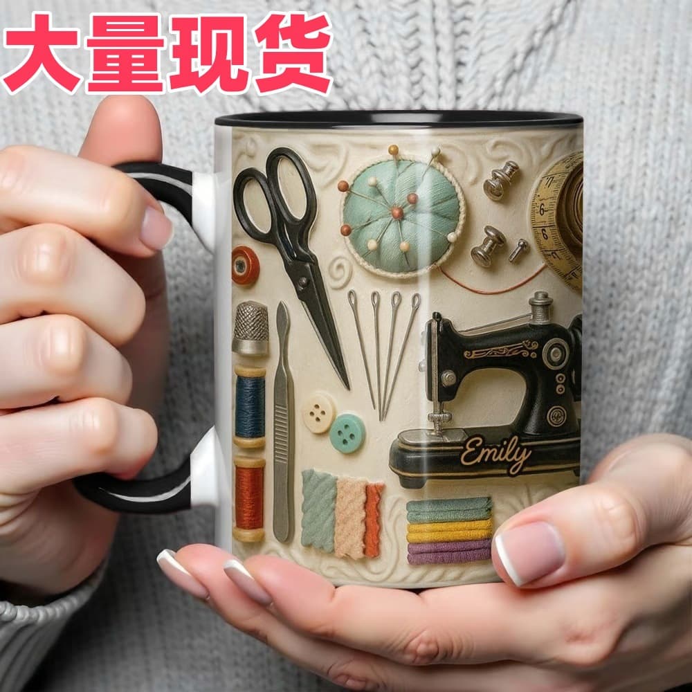 Cross-border new Sewing Theme Mug sewing theme mug coffee cup
