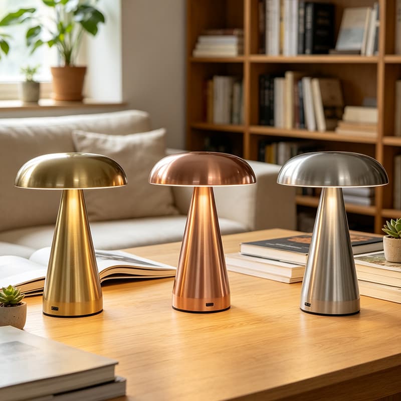 Cross-border creative table lamp mushroom lamp atmosphere bedroom restaurant cafe bar deck touch charging LED