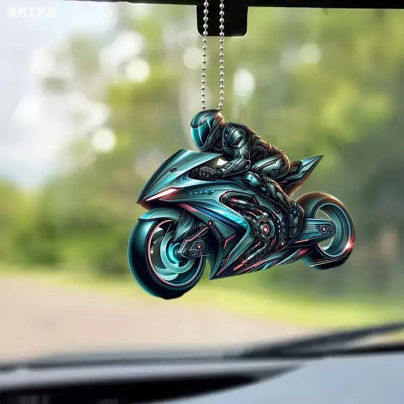 Cross-border Hot Selling Motorcycle Enthusiast Acrylic Decoration Car Pendant Backpack Keychain Decorative Accessories