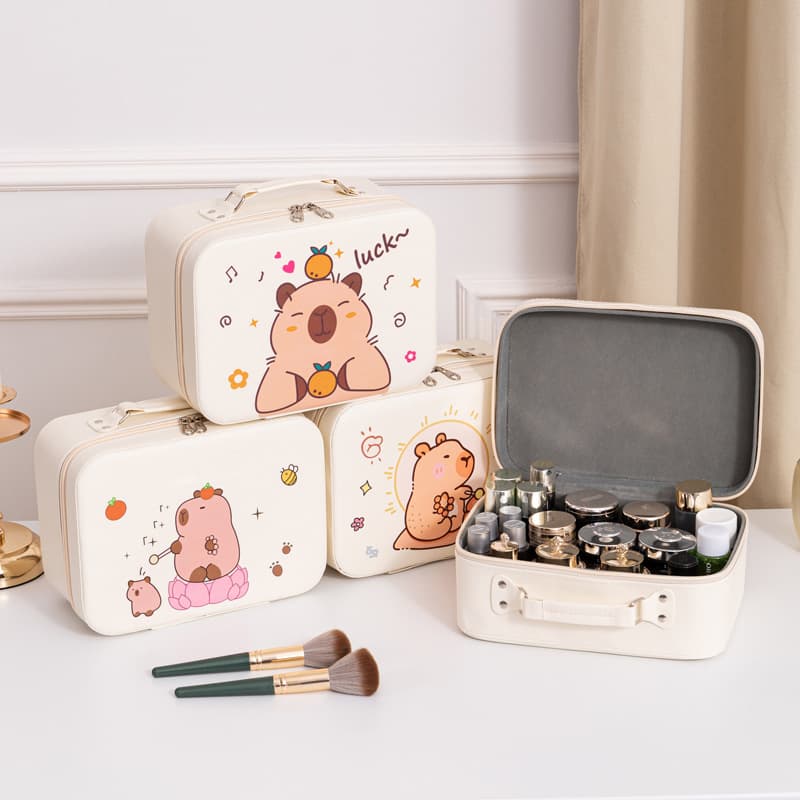 Capybara Makeup Box Sanrio Cosmetics Bag Cartoon Pattern Storage Box Birthday Gift Custom