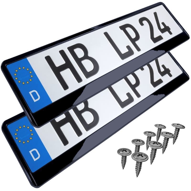 European Standard Russia Germany License Plate Frame, European License Plate Frame Card Strip, Thickened Plastic ABS Material License Plate Frame, In Stock