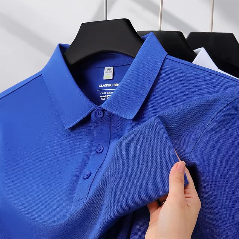 High-End Mercerized Pique Polo Shirt Custom Turned Collar Short Sleeve Workwear T-Shirt Logo