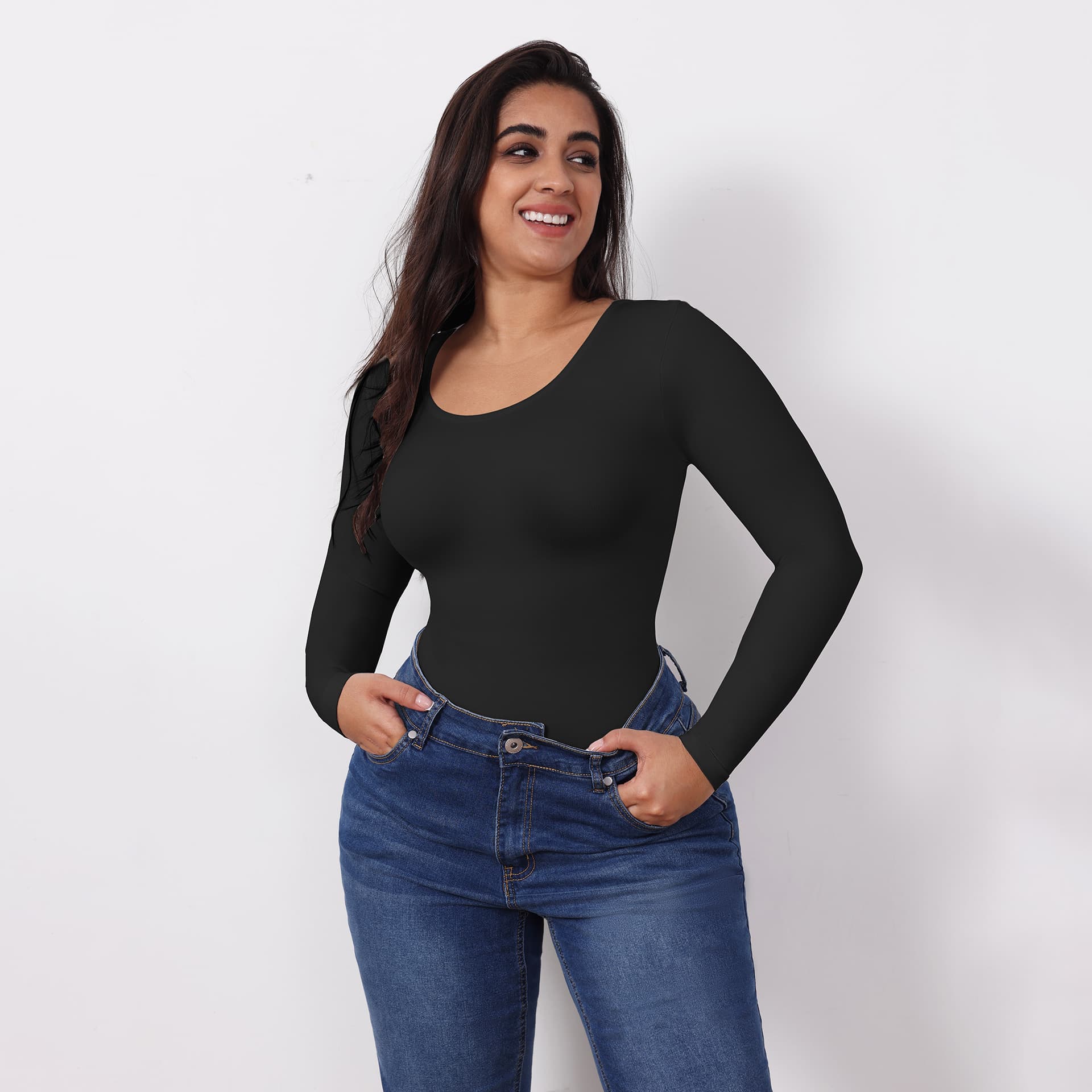 Plus Size Shapewear Tummy Control Body Shaper Short Sleeve Top