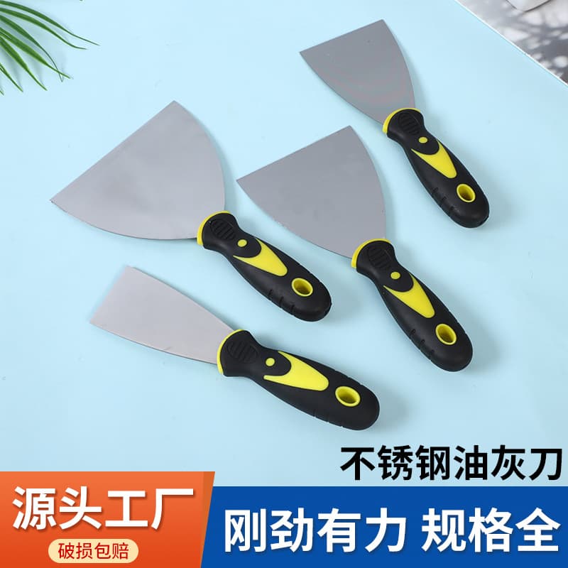 Antong rubber handle putty knife, polished putty knife, stainless steel putty scraper, cleaning knife, scraper wholesale