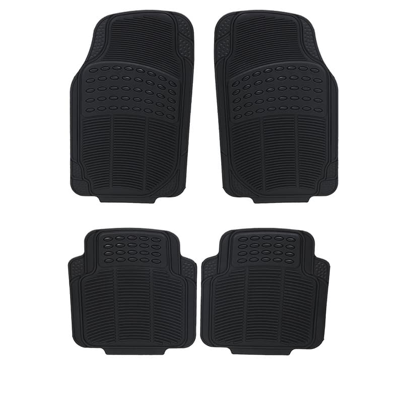 Bull Eye Four-Piece PVC Car Floor Mat Set, Universal Anti-Slip Waterproof Floor Mats, Heat-Resistant Protective Mats for Vehicle Interior