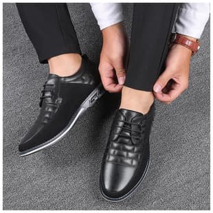 Selected Men's Casual Leather Shoes Lace-Up Casual Shoes Cross-Border Export Korean Trendy Men's Shoes Size 47 Large Size 48 Business Shoes