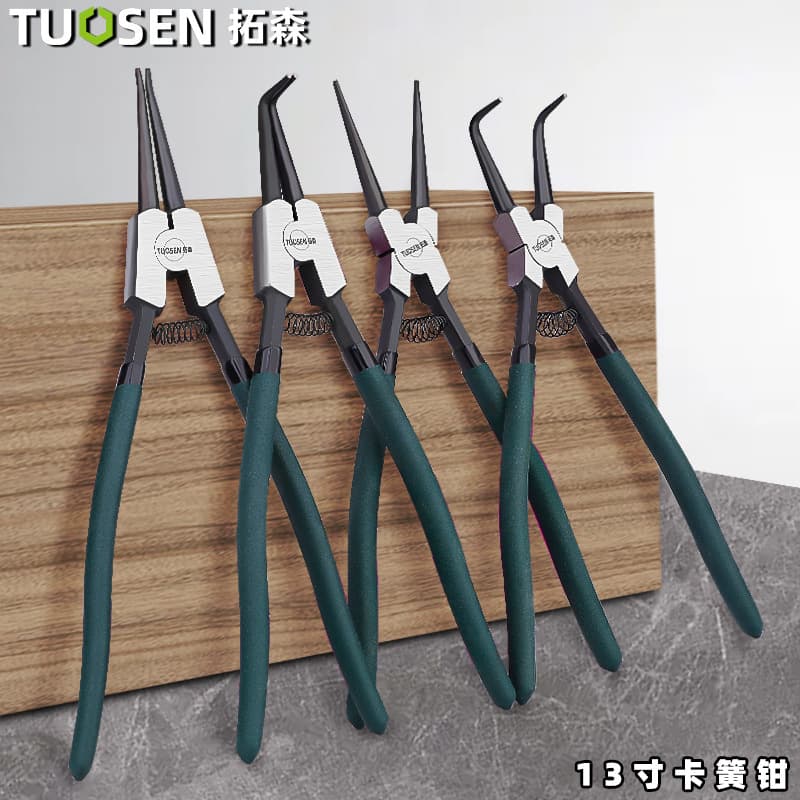 Tuosen Multi-Function Snap Ring Pliers, Shaft and Hole Use, 13-inch Snap Ring Pliers, Internal and External Snap Rings, Retaining Ring Pliers, Tool
