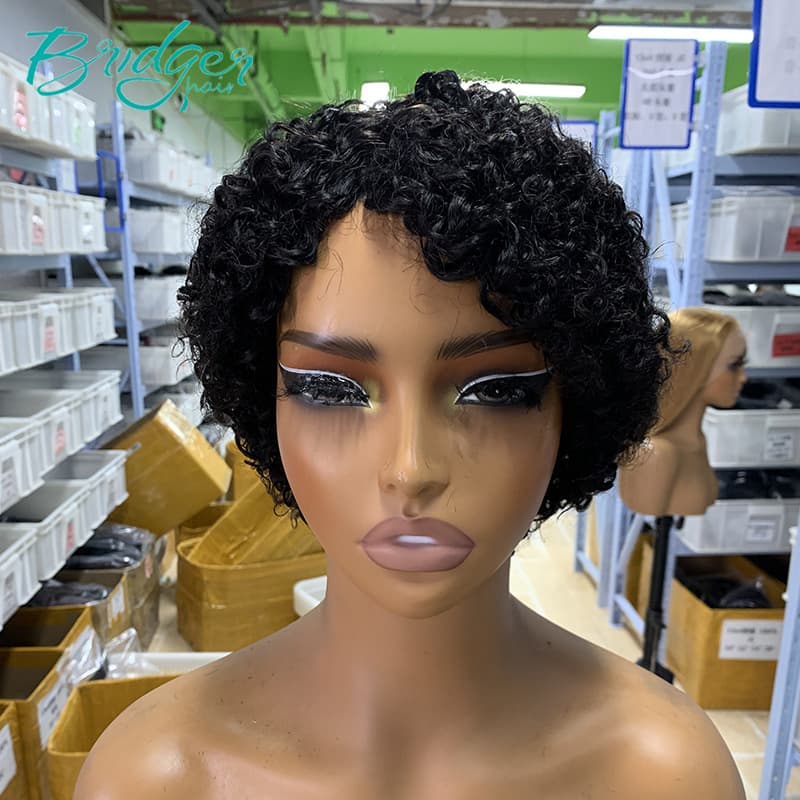 Full Machine-Made Short Style Human Hair Wig