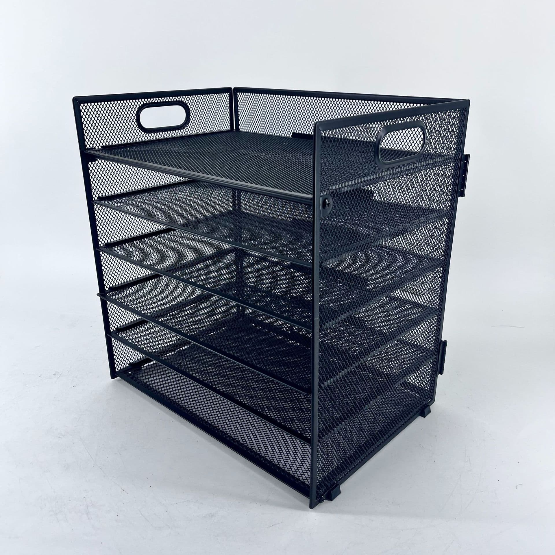 Desk Wrought Iron File Rack File Bar Storage Rack Iron Net Office Supplies Six-Layer File Storage Rack Wholesale