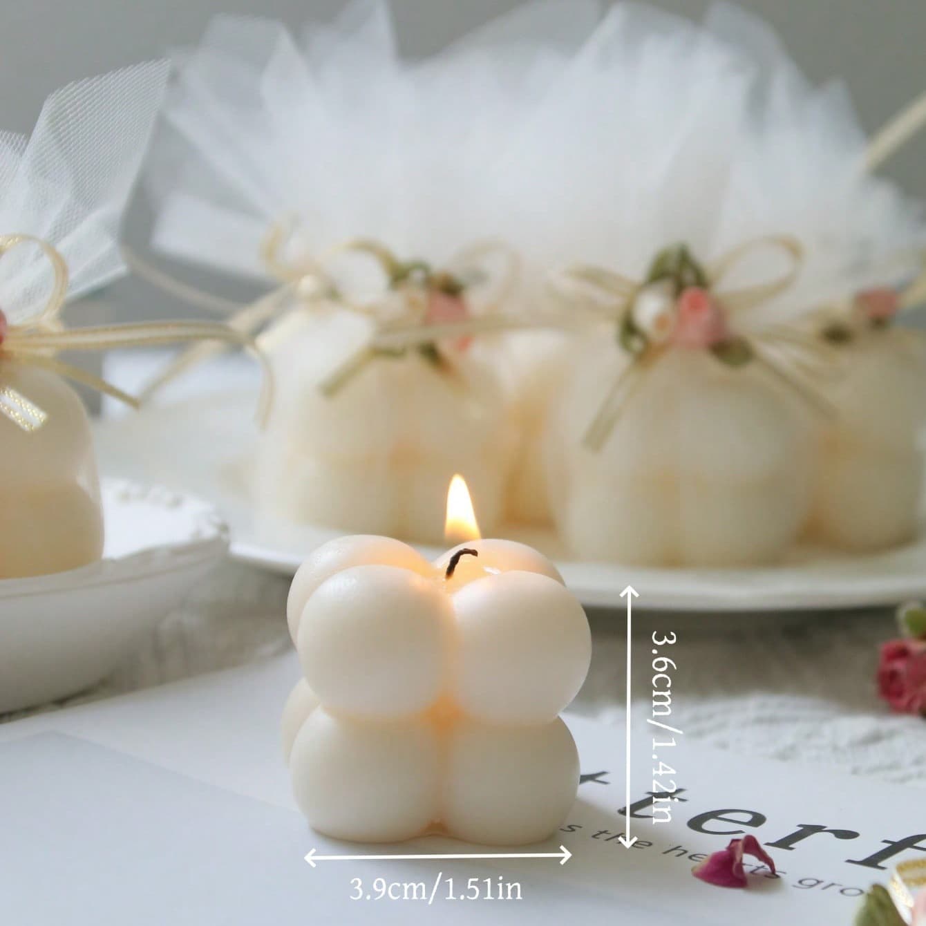 Mini Cube Scented Candle Natural Soy Wax Gift Souvenir Wedding Decoration Long-Lasting Fragrance