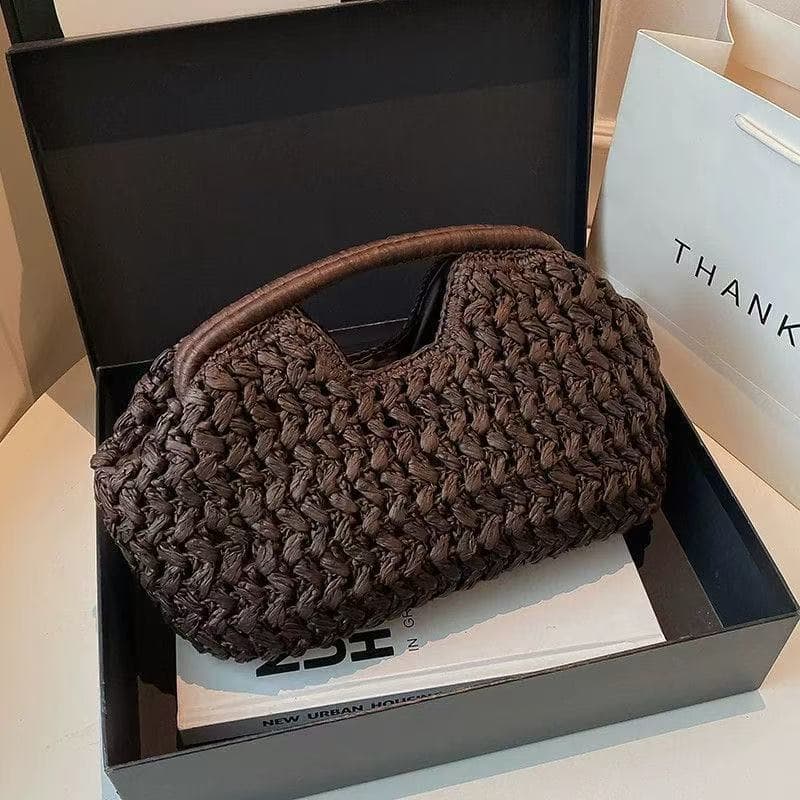 2026 New Fashion Women's Handbag Beach Travel Straw Clutch Woven Bag