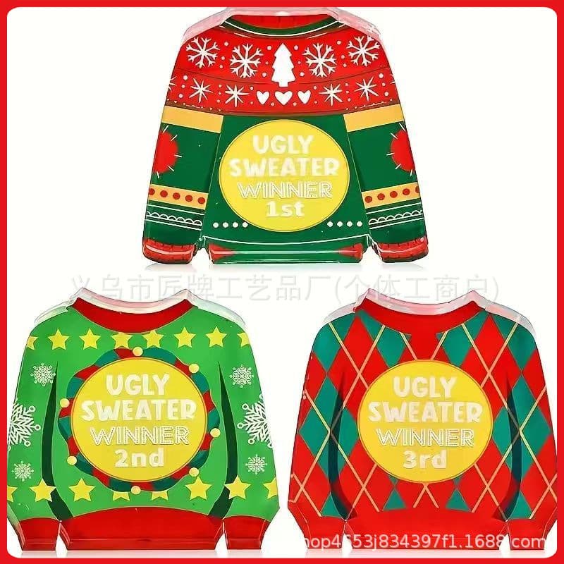 Cross-border supply acrylic ugly sweater fun trophy suitable for holiday ugly sweater party Christmas party prizes