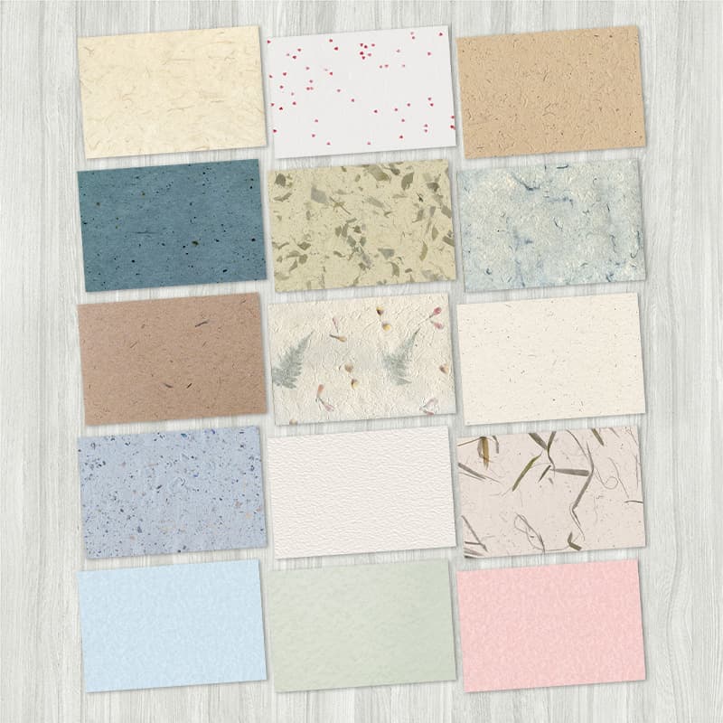 Handmade-style Paper Cards - Host cue cards, line cards with sheepskin texture, eco-friendly crumpled paper greeting cards