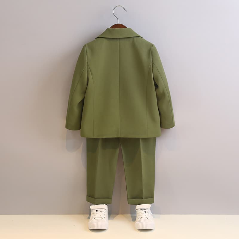 Kids Suit Spring Summer New Style Korean Boys Casual Blazer Host Performance Photography Outfit Birthday First Birthday Wedding Suit