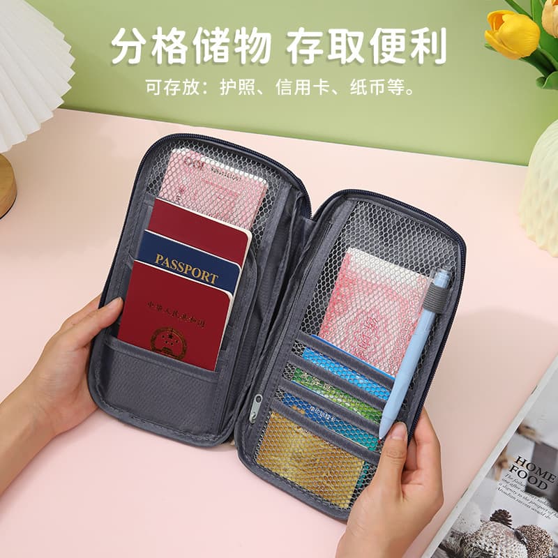Multi-functional Card Wallet Clutch Bag Travel Passport Ticket Organizer Unisex Document Storage Pouch In-stock Wholesale
