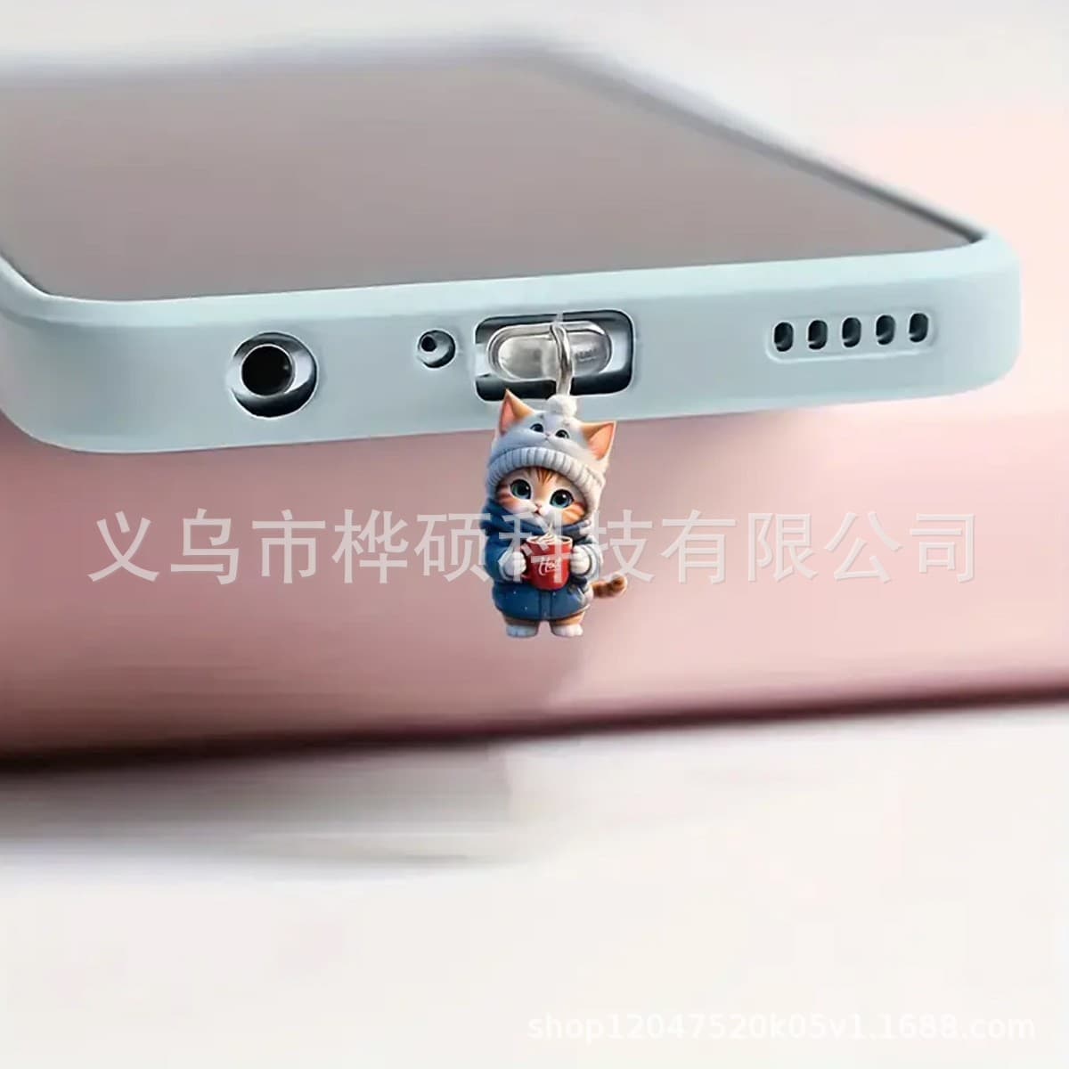 Compatible with Apple iPhone charging port and Type-C, cute scarf penguin flat acrylic phone dust plug