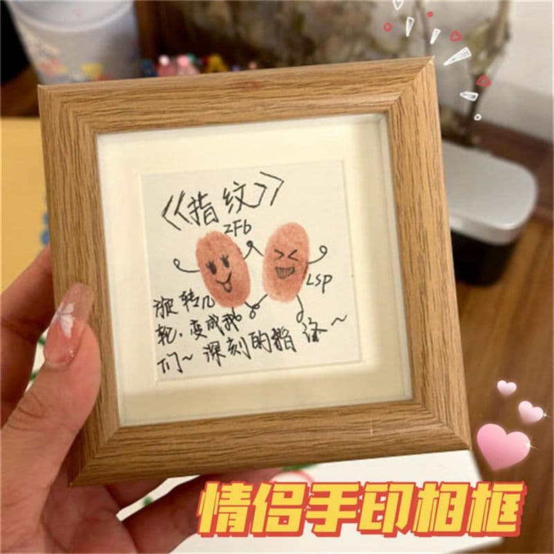Fingerprint Photo Frame DIY for Two or More People, Commemorative Frame for Couples and Friends, Gift for Boyfriend, Girlfriend, Besties, Wholesale