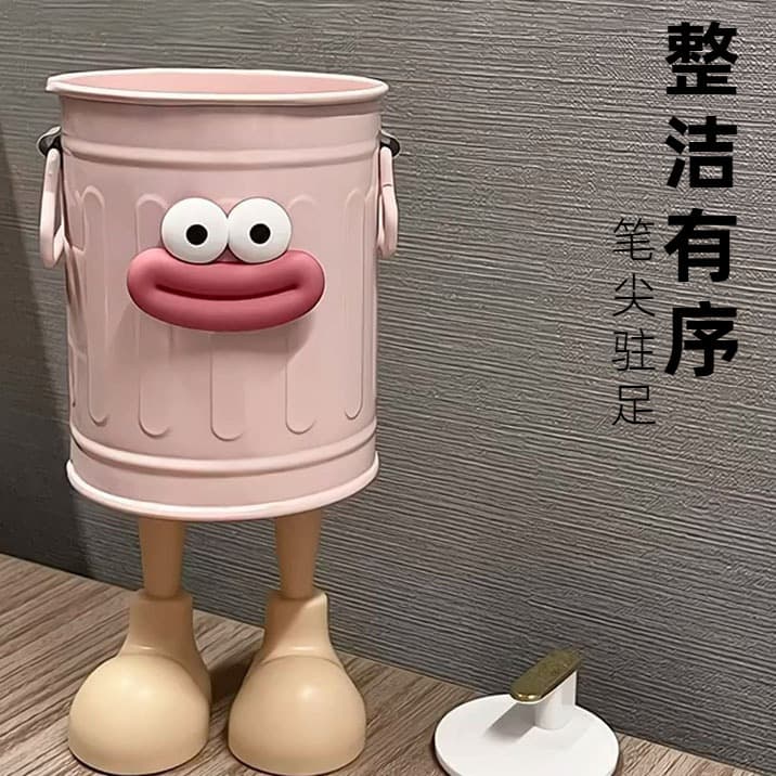 Best-selling Funny Big Mouth Iron Art Pencil Holder Student Desktop Iron Bucket Office Extra Large Capacity Cute Simple Storage Bucket