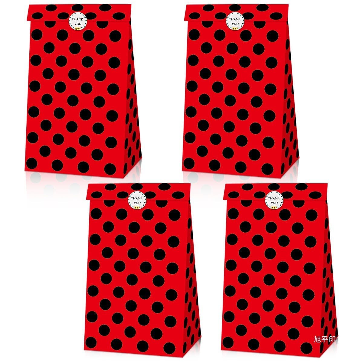 Amazon cross-border ladybug polka dot paper bag non-handheld paper bag kraft packaging gift bag to accompany high-end gifts