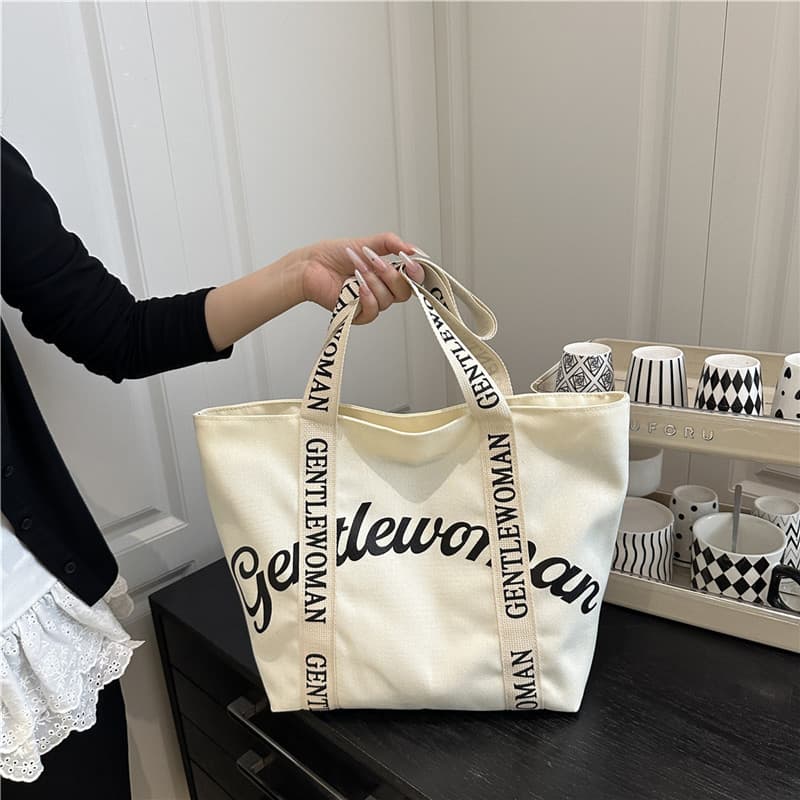 Cross-border Gentle Woman large-capacity commuter tote bag 2025 new letter shoulder strap portable shoulder bag