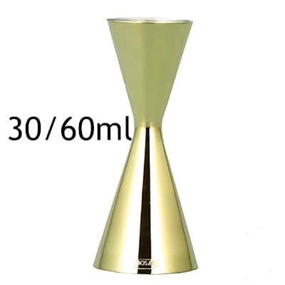 304 Stainless Steel Double-Ended Measuring Cup Jigger, Ounce Cup Cocktail Mixer, Black Gold Copper Electroplated Color, Inside and Outside Scale