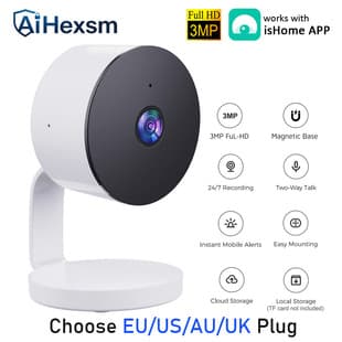 Wireless 3MP WiFi Network Surveillance Camera Magnetic Mount Security Baby Monitor isHome APP Camera
