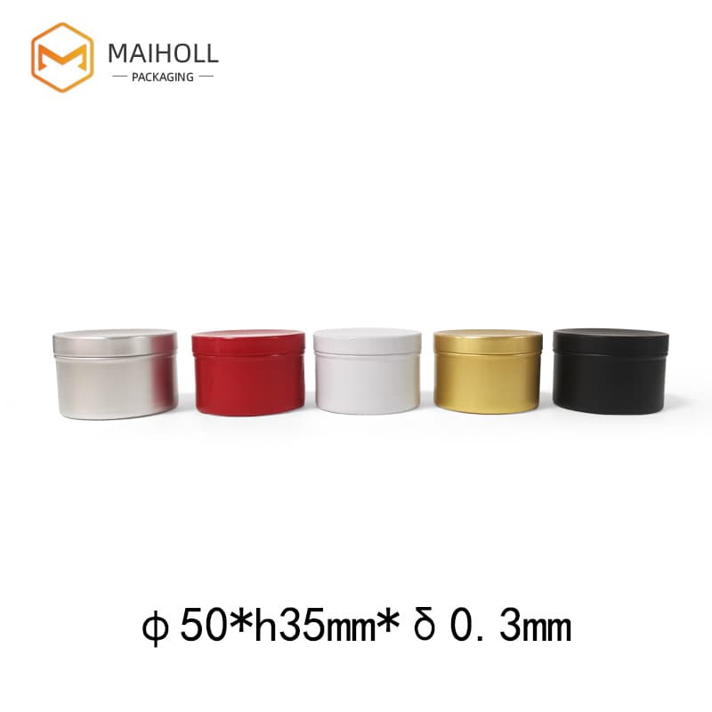 50g aluminum can candle can 50ml50*35mm tea ointment hair wax aromatherapy candle wax can aluminum box empty box