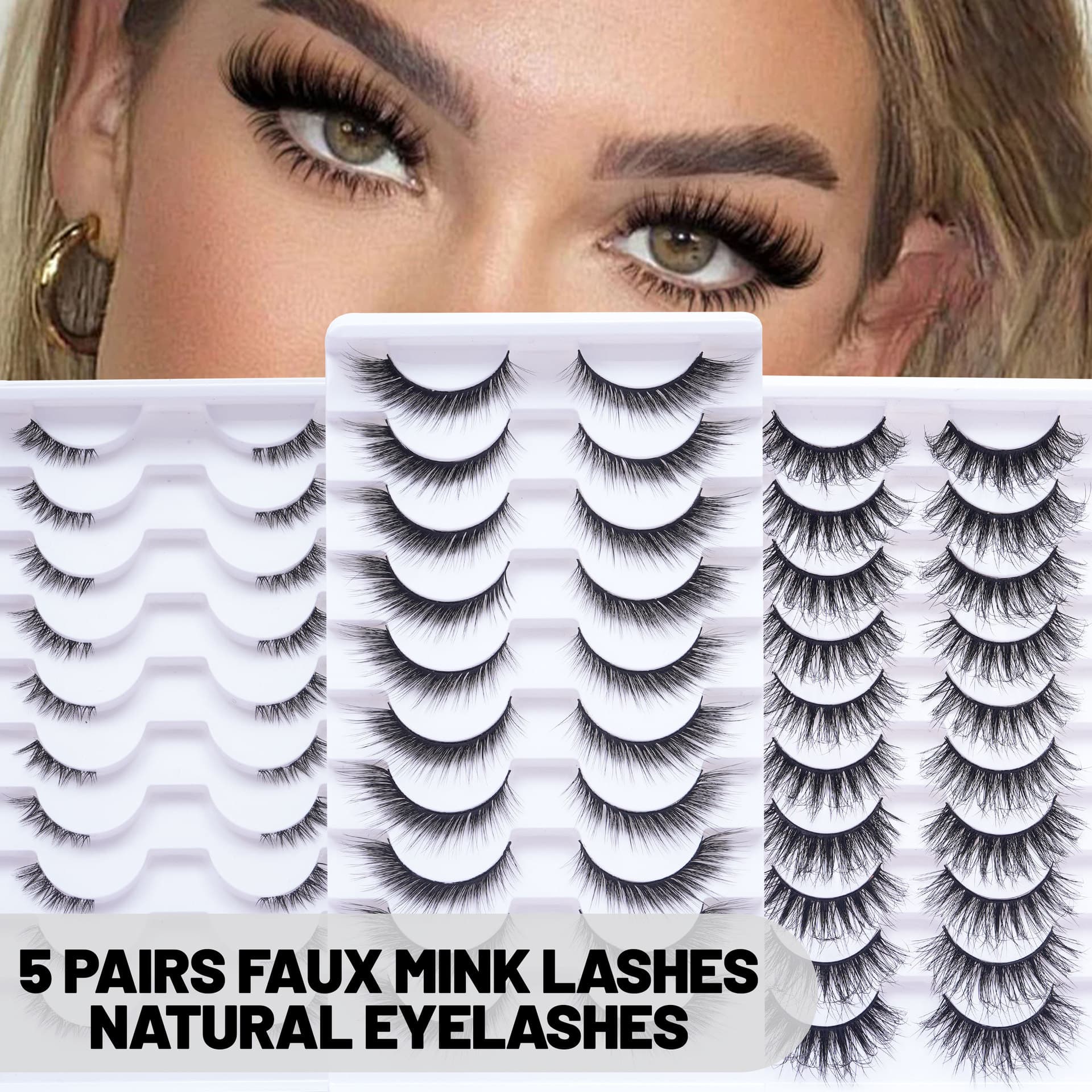 Factory Wholesale EU US Cross-Border Messy Fluffy Faux Mink Lashes 10 Pairs Pack