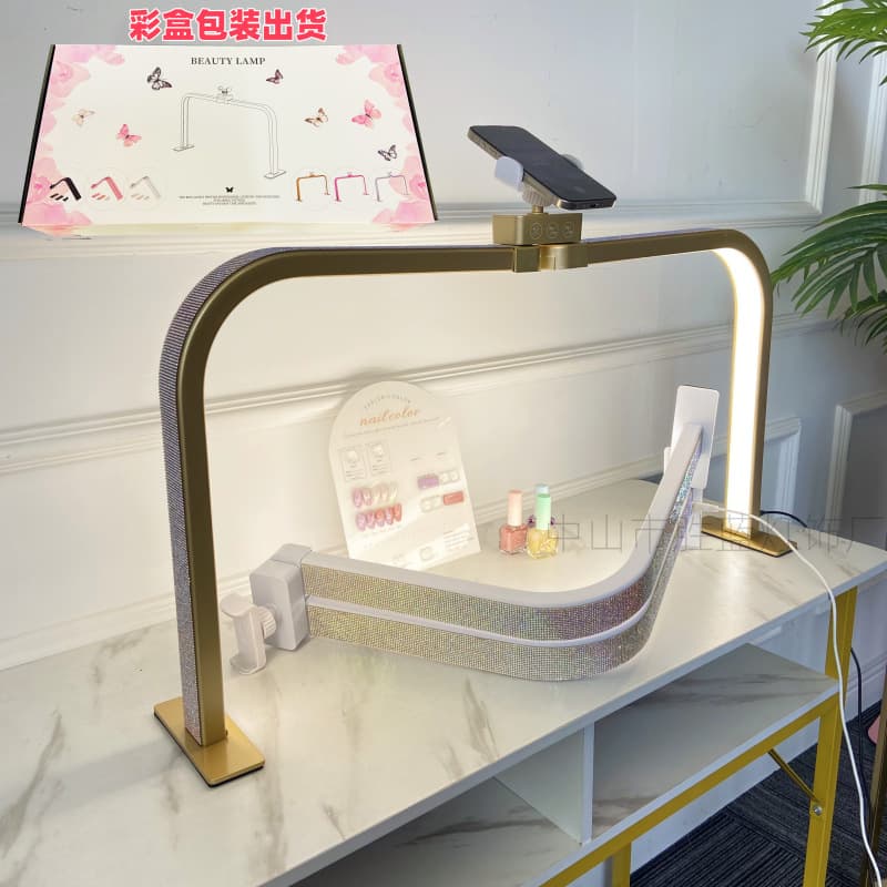 Nail Art Fill Light Square Middle Foldable Touch American Manicure Desk Lamp Beauty Salon Nail Art Desk Lamp