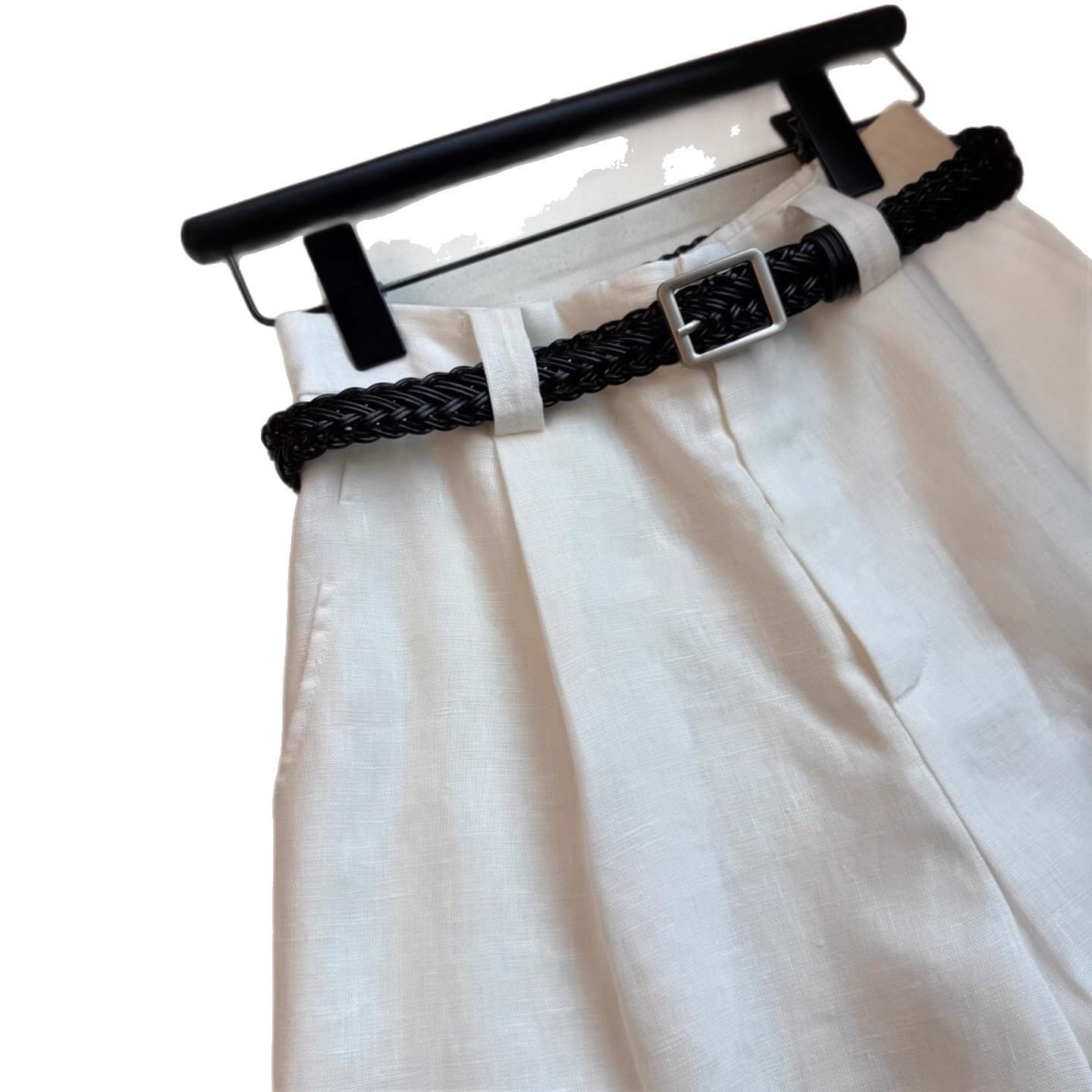 Women's White Linen Shorts, Summer New Arrival, Plus Size, Petite Flattering, Loose Casual Versatile Wide Leg Bermuda Shorts