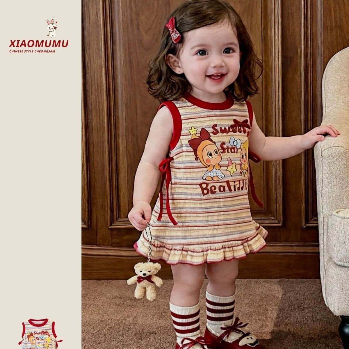 Girls Kindergarten Dress Casual 2026 New Summer Little Girl Baby Vest Dress Foreign Style Cute Dress