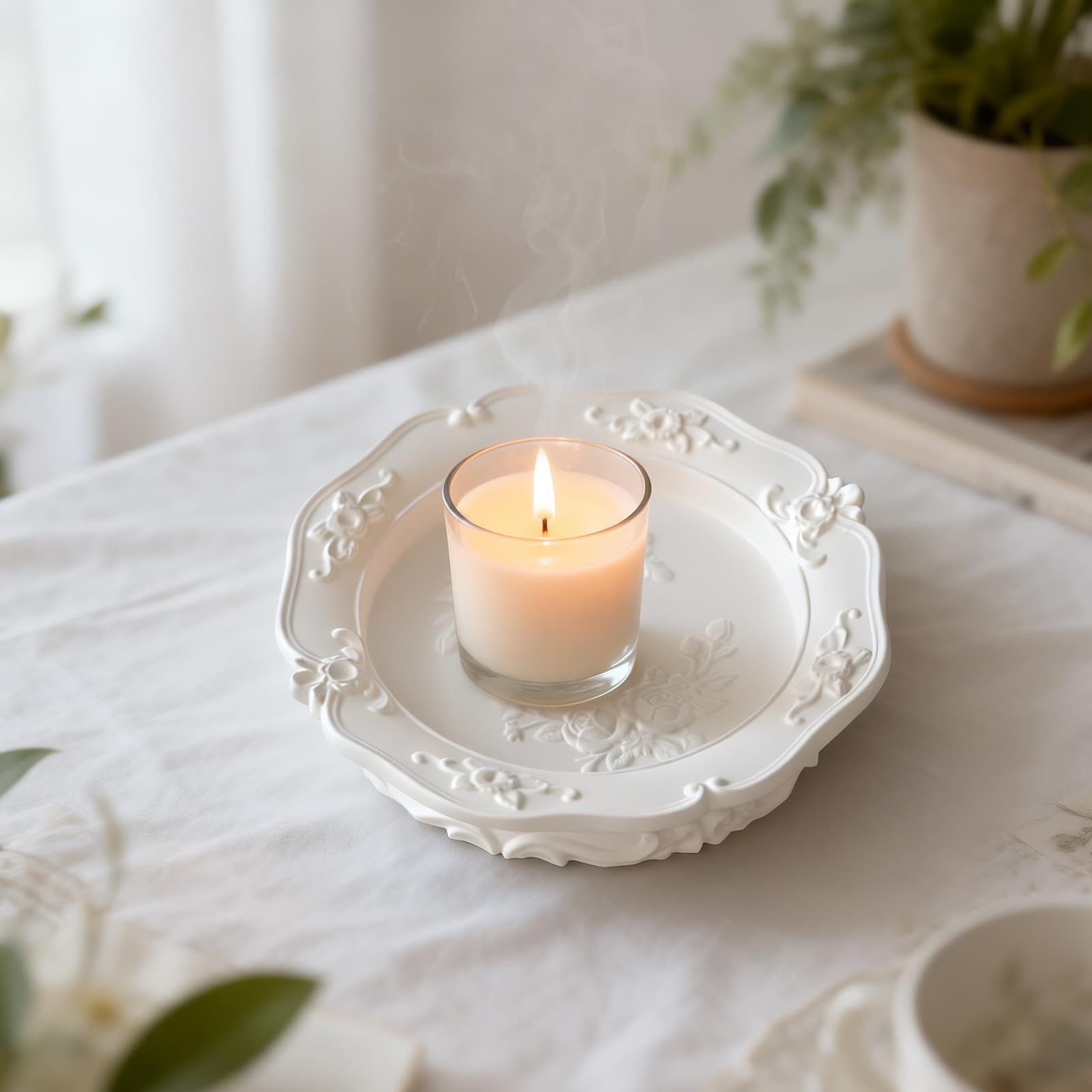 Hot-Selling European Embossed Lace Tray Plaster Decoration DIY Vintage Round Oval Storage Silicone Mold