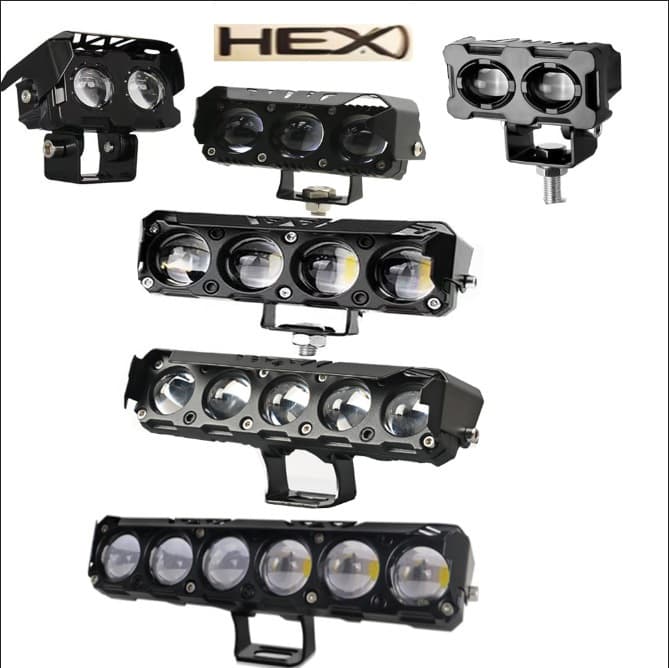 Motorcycle Spotlights 3-Light 4-Light 5-Light LED Headlight Yellow/White High/Low Beam Waterproof External Electric Vehicle Headlight