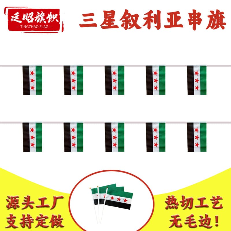 14*21cm Samsung Syria string flag 5.5*8inch square flag fan decorative hanging flag pull flag polyester flag