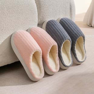 2024 Cotton Slippers for Women Indoor Warm Plush Home Winter Anti-Slip New Cotton Slippers for Men Household