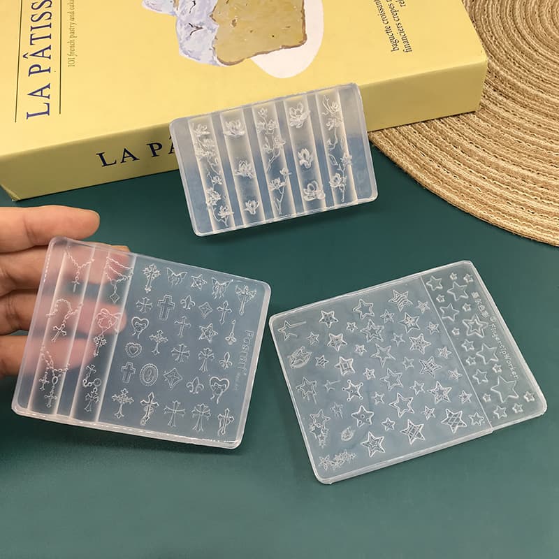 Vintage Magnolia Flower Branch High Transparency 3D Nail Mold DIY Press-On Nail Accessory Handmade Mold