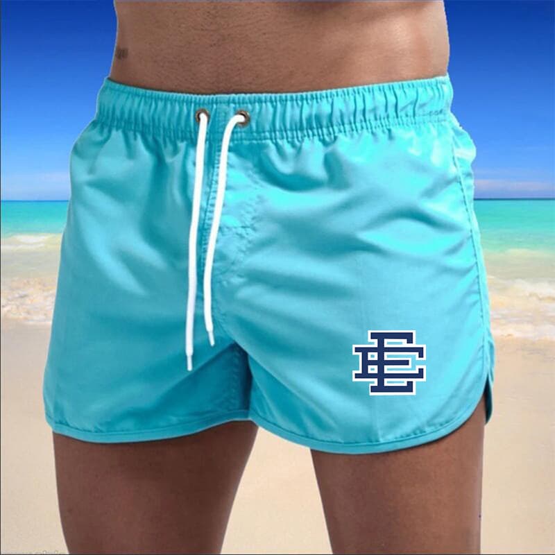 2023 New European and American Men's Fashion Beach Swim Shorts Sports Three-Quarter Shorts Men's Outdoor Fitness Jogging Wear