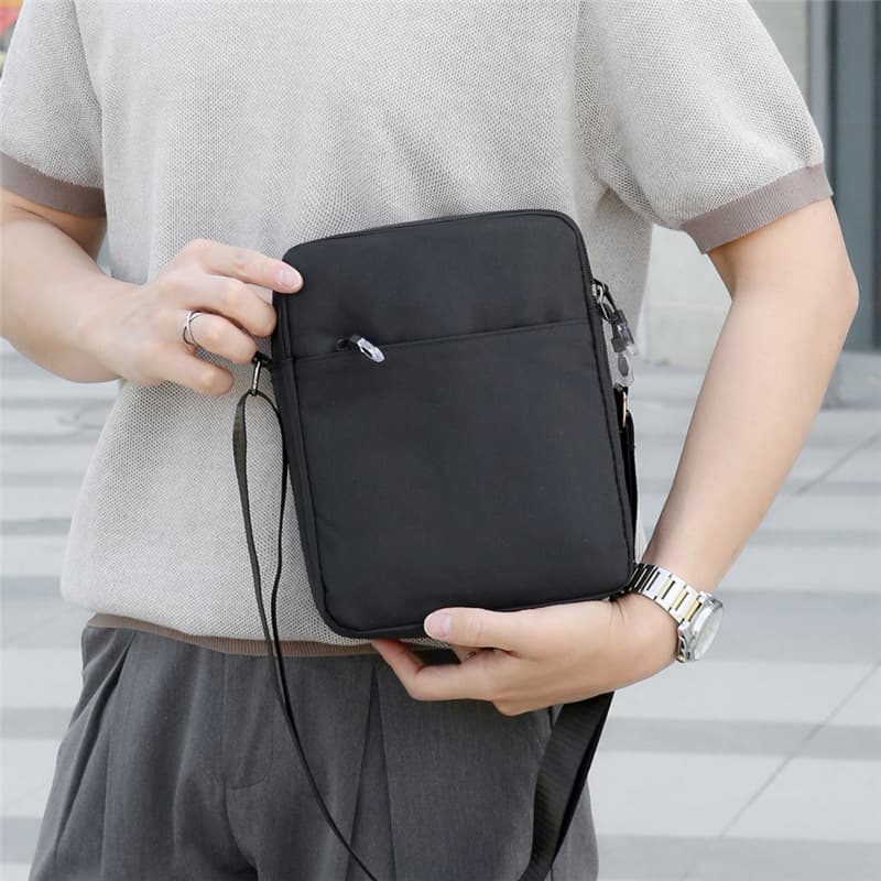 Solid Color Men's Bag Customizable LOGO Men's Single Shoulder Bag Mini Square Bag Casual Crossbody Bag Foreign Trade Lightweight Phone Bag
