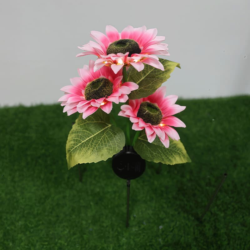 ✅Solar lawn lamp, outdoor three-head sunflower lamp, solar flower lamp, outdoor courtyard landscape lamp, lawn