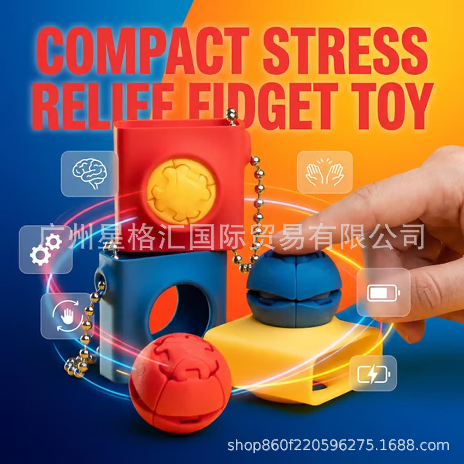 The Ultimate EDC Fidget Pendant 3D Printed Press-Type Spinner Keychain