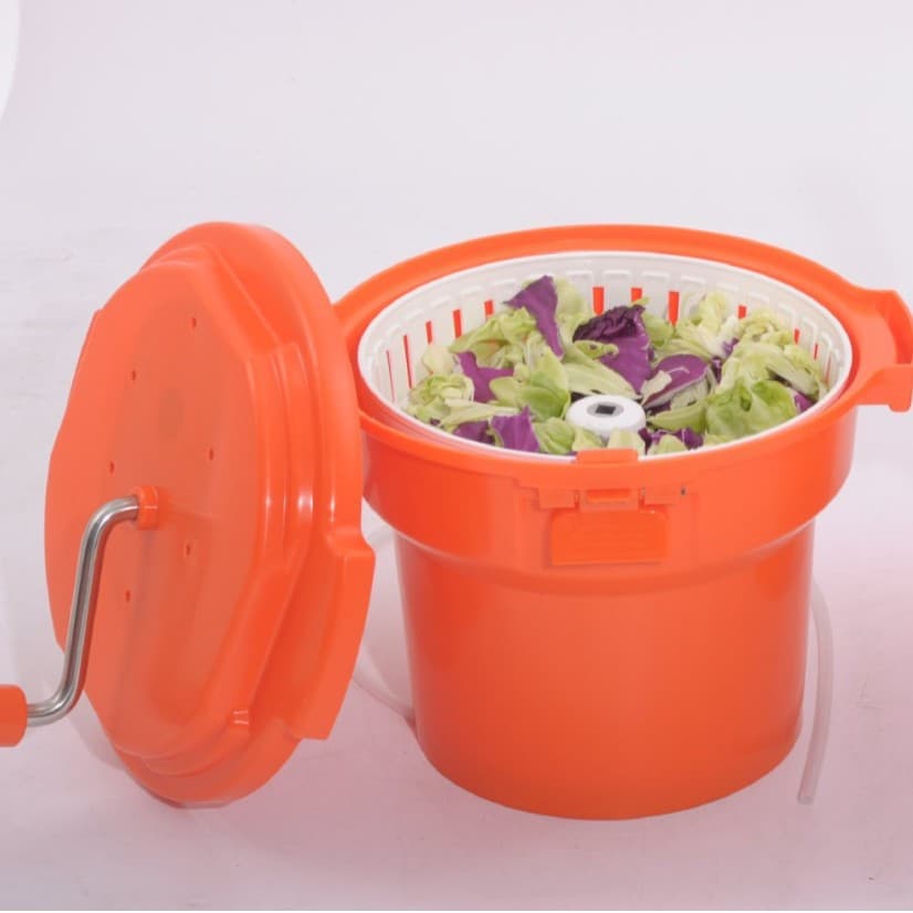 Large Capacity Fruit and Vegetable Dehydrator, Greens and Fruit Salad Rotating Dehydrator, Restaurant Commercial Manual Drying and Draining Bucket