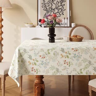 Fresh Style Tablecloth, No-Wash Waterproof Oil-Proof Heat-Resistant Rectangular PVC Dining Table Cover, Light Luxury High-End Coffee Table Cloth