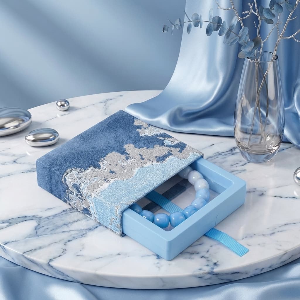 Spot gilt blue pull-out jewelry box bracelet packaging box high-end hard box jewelry storage box direct supply from the manufacturer