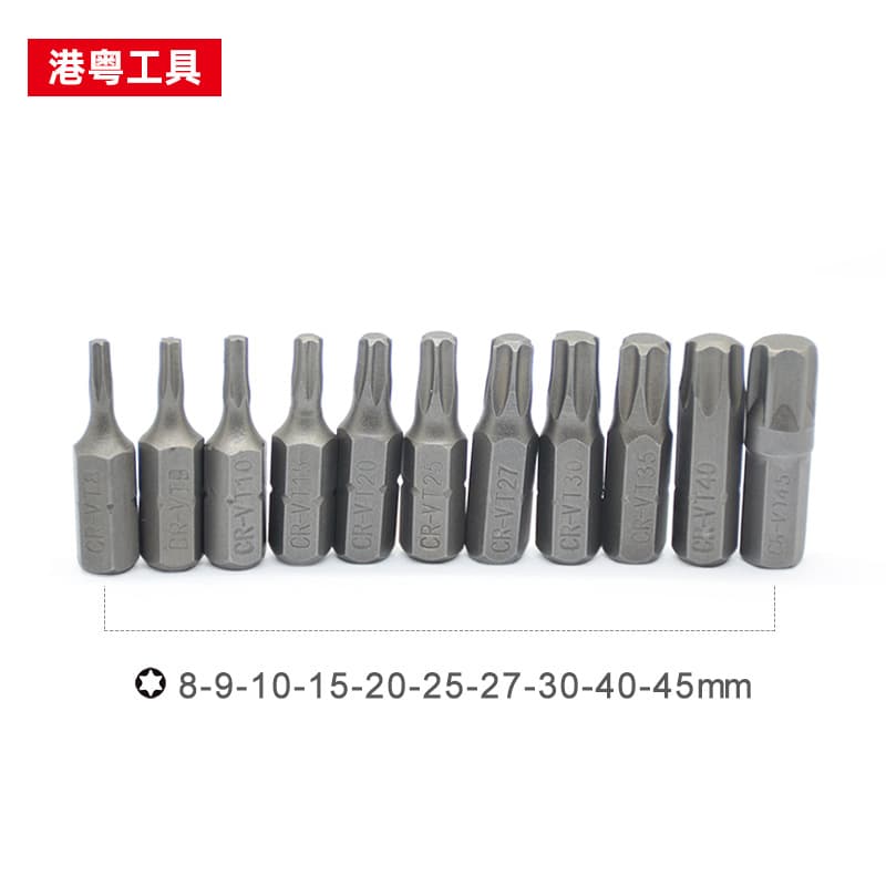 25mm C-RV single-head Torx T8-T40 electric screwdriver bit, interchangeable heads