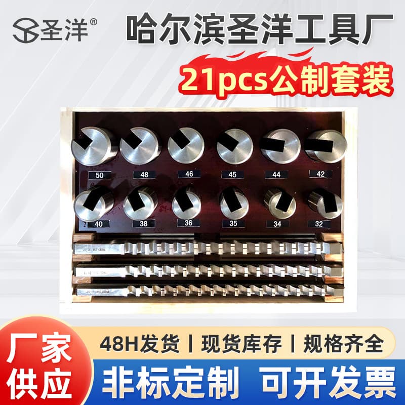 21PCS metric keyway broach set, HSS standard keyway push broach set, manufacturer stock