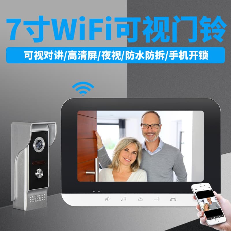 WiFi Video Doorbell for Villa Video Intercom Access Control System with Remote Unlocking via Mobile App