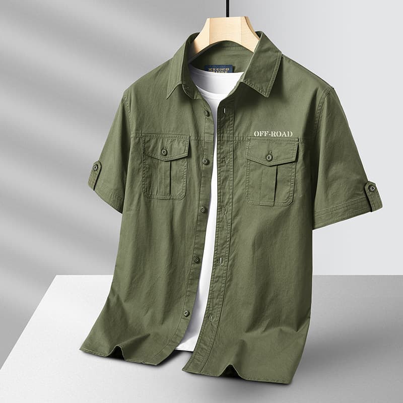Paul Quick-Dry Short Sleeve Men's Cargo Shirt Trendy Summer Outdoor Casual T-Shirt Pocket Shirt Breathable Tee